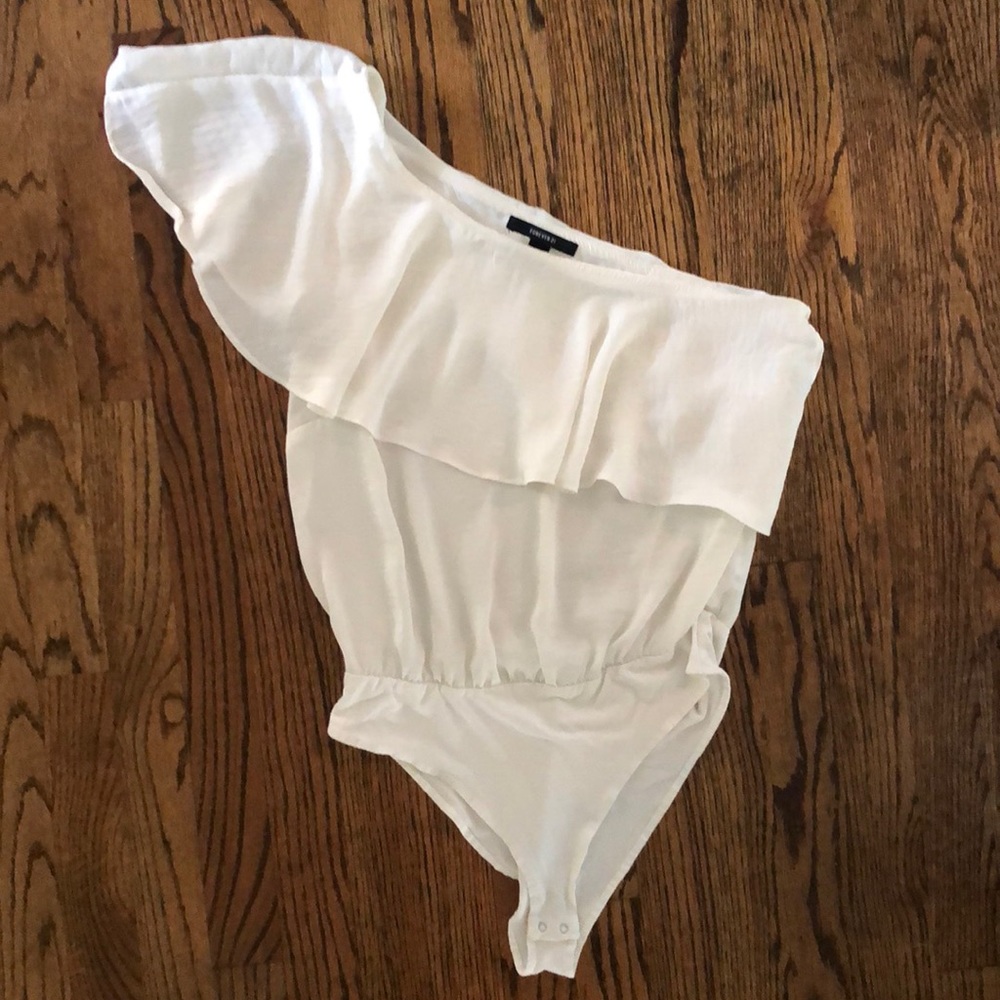 Forever 21 one shoulder silky body suit
